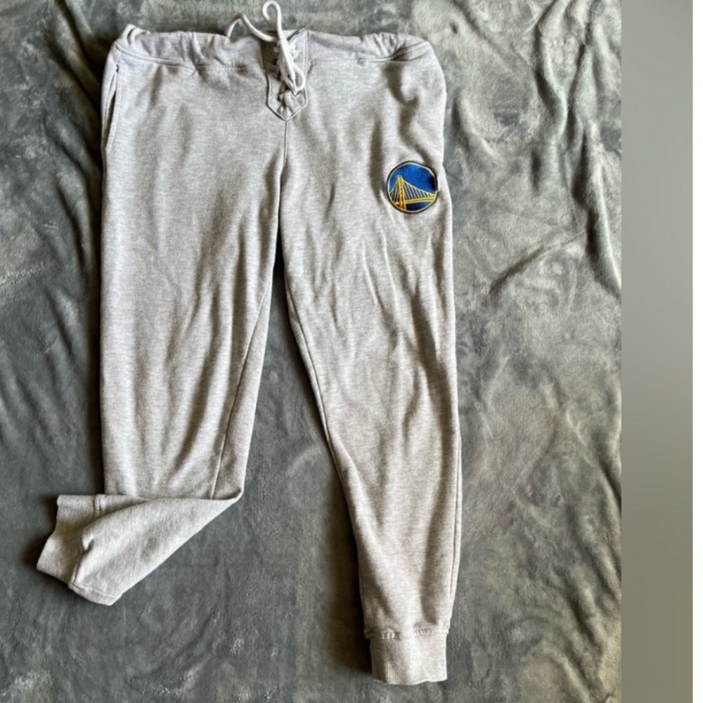 NBA Golden State Warriors Womens Large Grey Jogger Sweatpants Lounge Pants